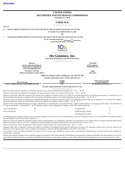 10x Genomics Inc._2020_Annual_Report