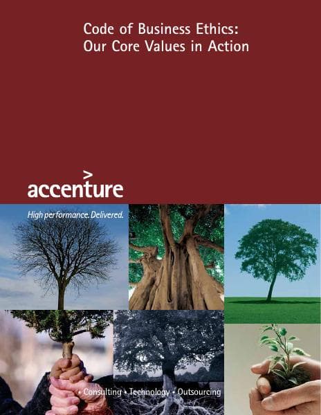111201AccentureCodeofBusinessEthicsCoreValuesinAction