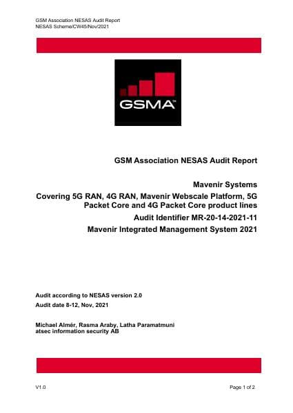 14-Mavenir-NESAS-Audit-Summary-Report-Nov-2021
