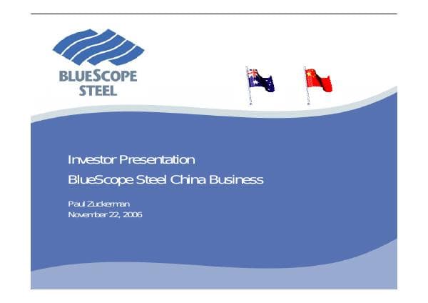 2006_BlueScope_Presentation_BlueScope_Steel_China
