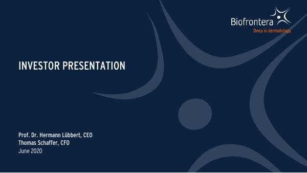 20200615_CompanyPresentation_Biofrontera_AG