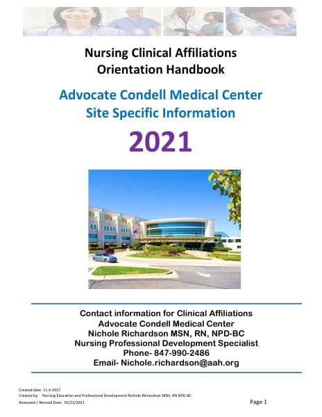 2021-condell-clinical-affiliatons-handbook