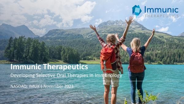 20231114_Immunic_Company%20Overview_November_2023