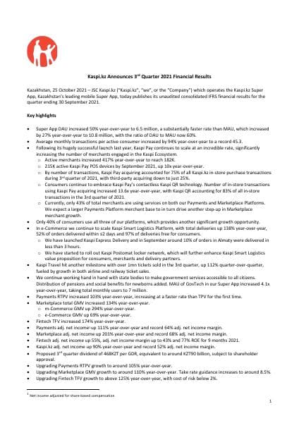 3Q 2021 Results Announcement