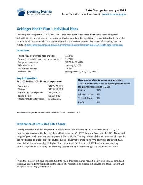 6-GeisingerHealth-RateChangeSummary-IndvMkt