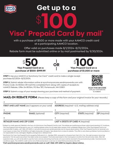AAMCO-Synchrony-Rebate-Form