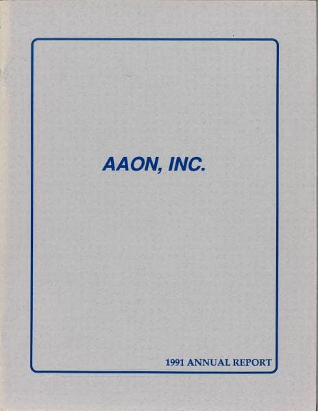 AAON Inc._1991_Annual_Report