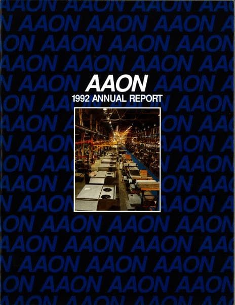 AAON Inc._1992_Annual_Report