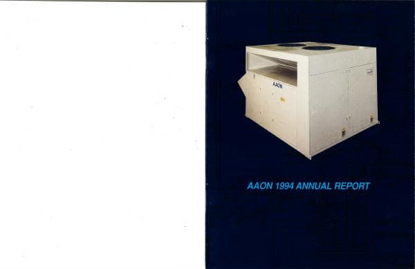 AAON Inc._1994_Annual_Report