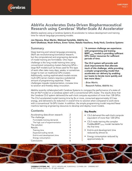 AbbVie-Cerebras-Case-Study