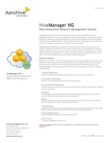 Aerohive_Datasheet_HiveManager_NG