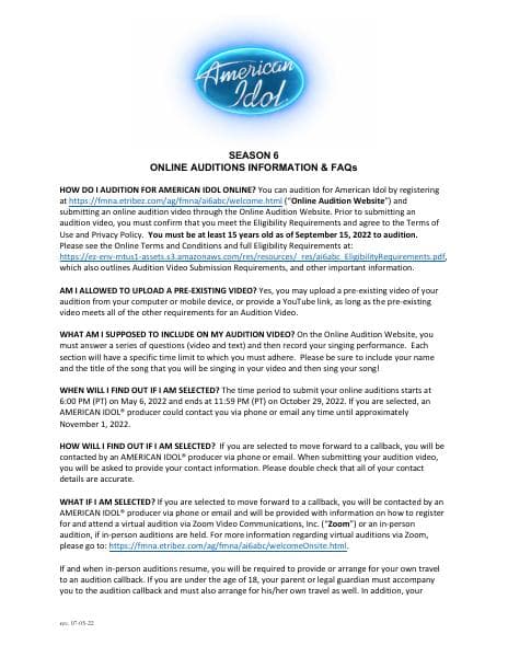 ai6abc_OnlineAuditionInformationFAQs