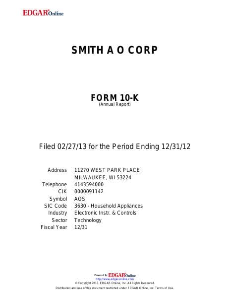 AO Smith Corporation_2012_Annual_Report