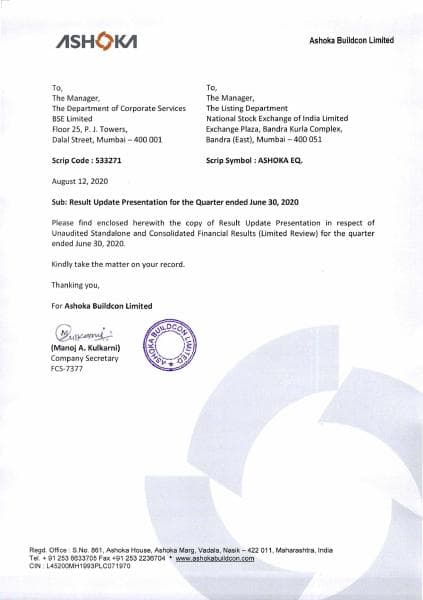 ASHOKA_12082020084415_ABL_ResultUpdatePresentation_30062020_BSE_NSE