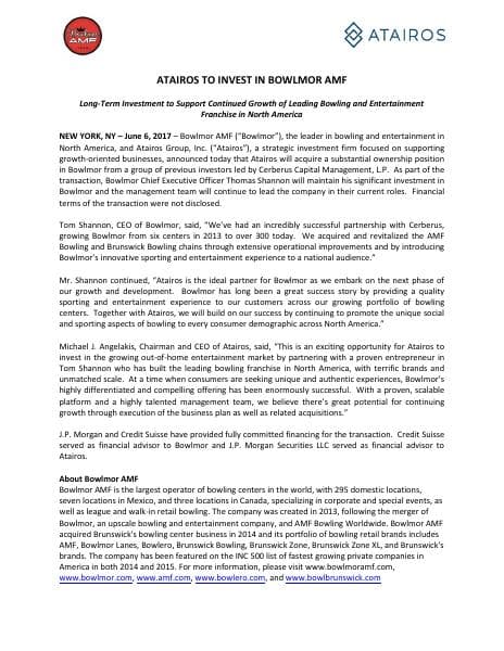 Atairos-to-Invest-in-Bowlmor-AMF