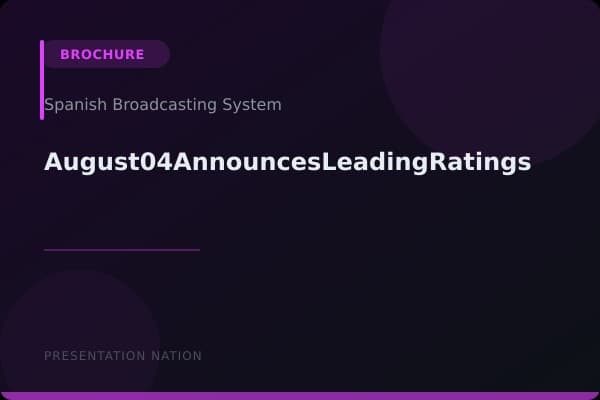 August04AnnouncesLeadingRatings
