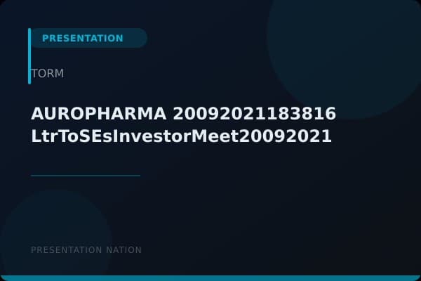 AUROPHARMA_20092021183816_LtrToSEsInvestorMeet20092021