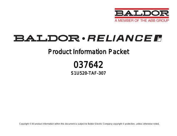 Baldor_Dodge_037642_Specification_Sheet