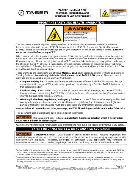 BASFDoc-Law-Enforcement-Warnings_TaserInternational