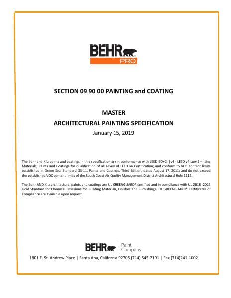 behr-pro-master-specification