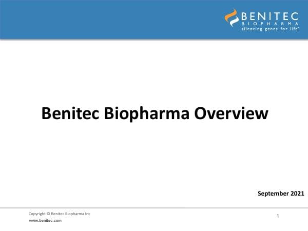 Benitec+Biopharma+Inc.%2C+Corporate+Presentation%2C+September+2021