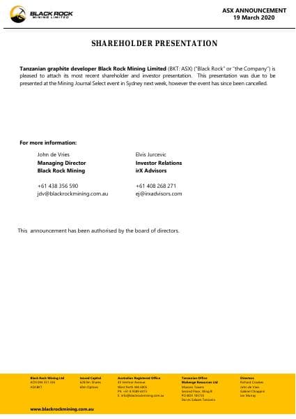 BlackRockMiningInvestorPresentation19Mar20