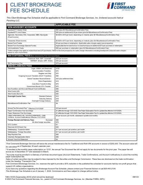 brokerage-fee-schedule