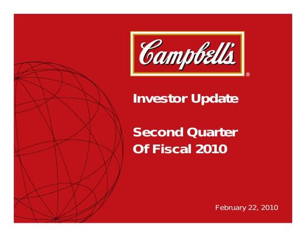 CAMPBELL_SOUP_CO_Investor_Slides_Q2_2010_Earnings