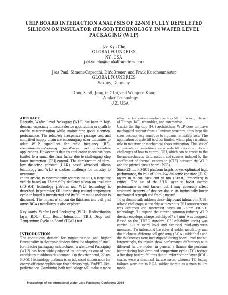 Chip-Board-Interaction-Analysis-of-22nm-FD-SOI-Technology-in-WLP