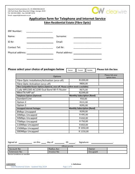 Clearwire-ERE-FIBRE-Application-May-2024