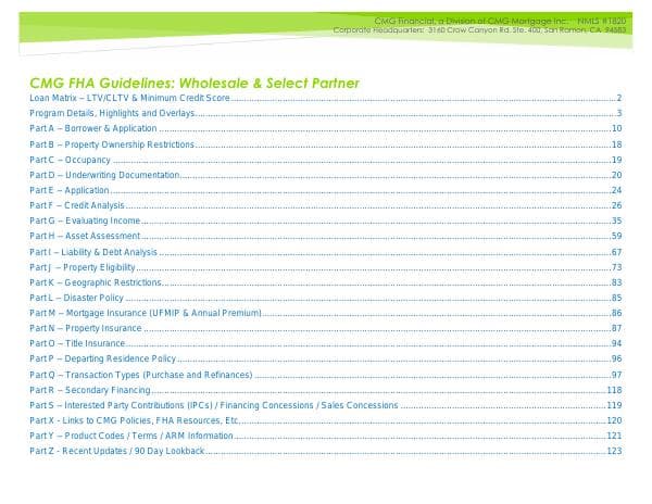 CMG-WS-40001-FHA-Guidelines