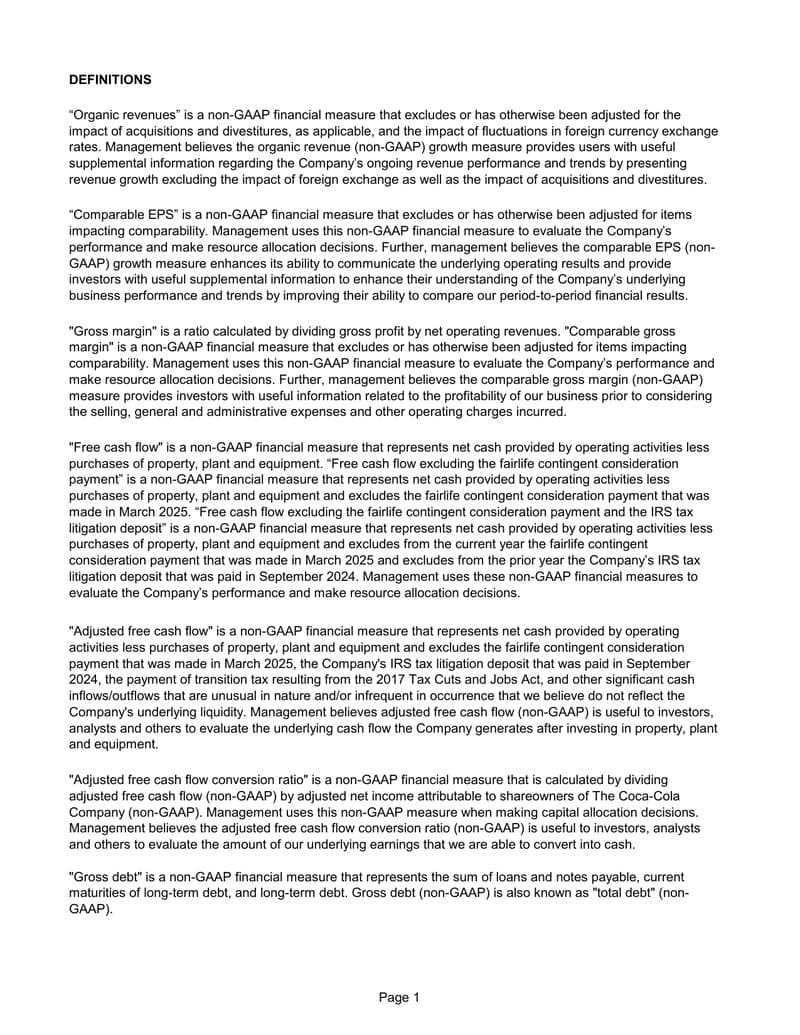 Non-GAAP Financial Measures for Earnings Conference CallPDF