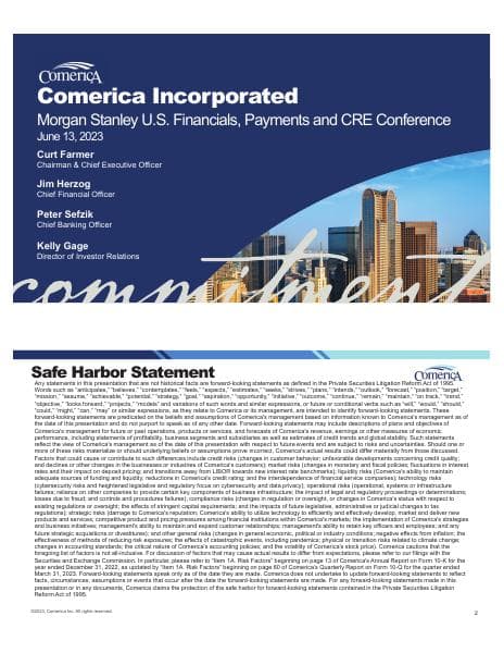 Comerica%202023%20Morgan%20Stanley%20Conference%20Presentation