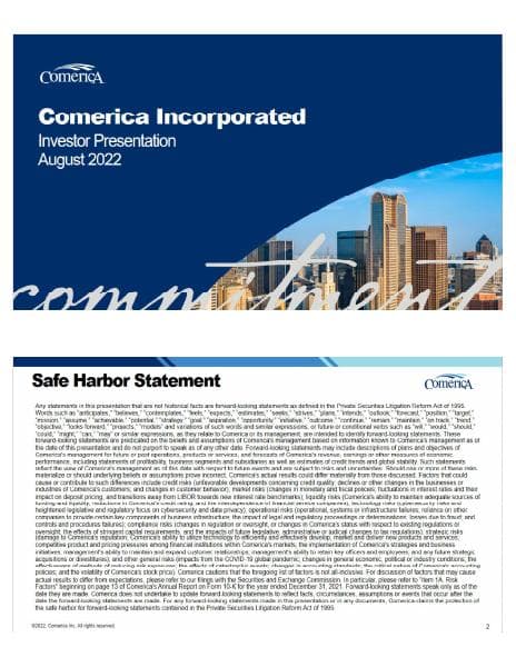 Comerica%20Inc%20August%202022%20Investor%20Presentation