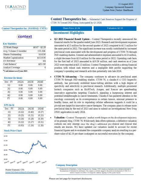 Context-Therapeutics-August-2023-Update-Note