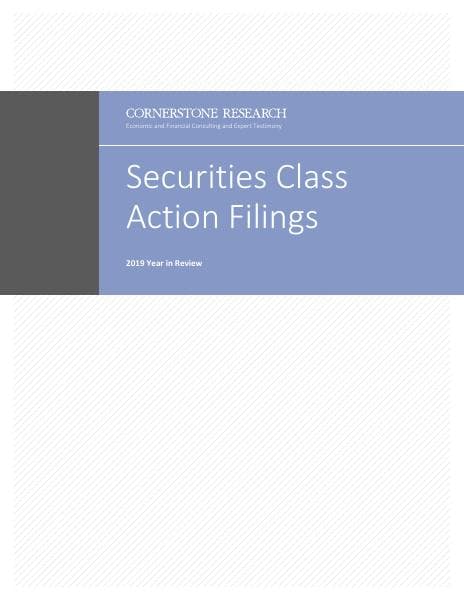 Cornerstone-Research-Securities-Class-Action-Filings-2019-YIR