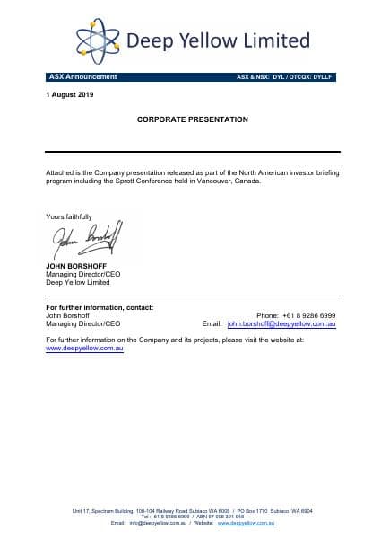 CorporatePresentation01Aug19