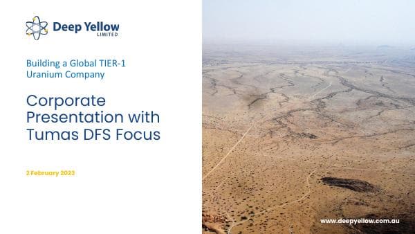 CorporatePresentationTumasDefinitiveFeasibilityStudyNoCoverPage02Feb23