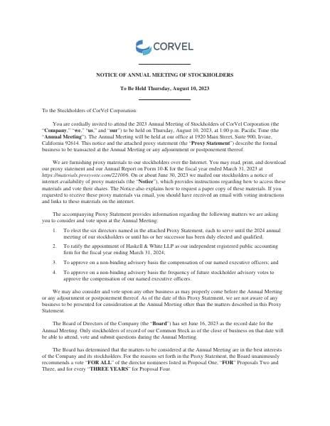 CorVel-2023-Proxy-Statement
