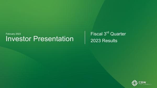 CSW Industrials__2023__582_90582