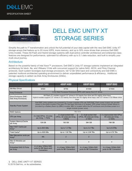 Dell-EMC-Unity-XT-Series-Spec-Sheet