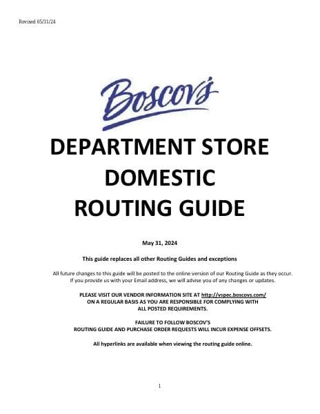 DomesticBoscovsRoutingGuide