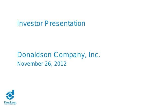 DonaldsonInvestorPresentationNov12