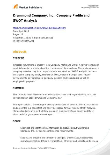 drummond_company_inc_swot_analysis_company_profile