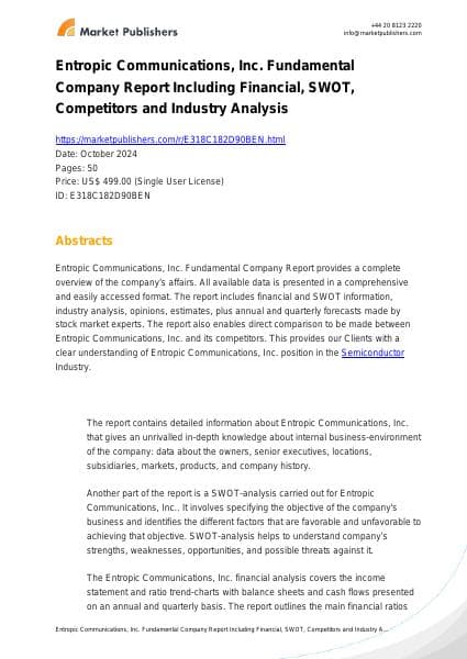 entropic_communications_inc_swot_analysis_bac