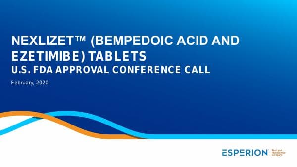 Esperion Therapeutics_February_2020_601_52601