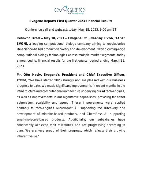 Evogene-Q1-2023-Results-PR-FINAL