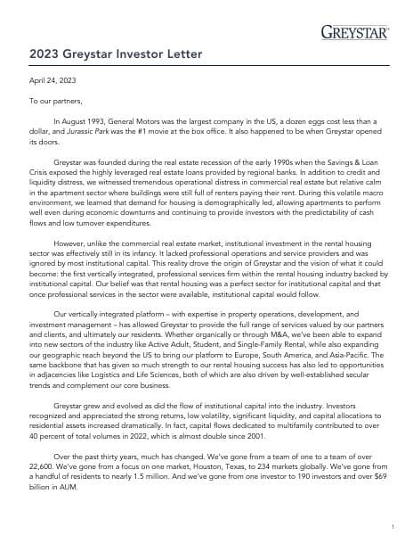 greystar-2023-investor-letter