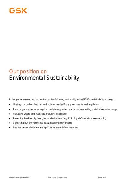 gsk-position-on-environmental-sustainability-june-2023