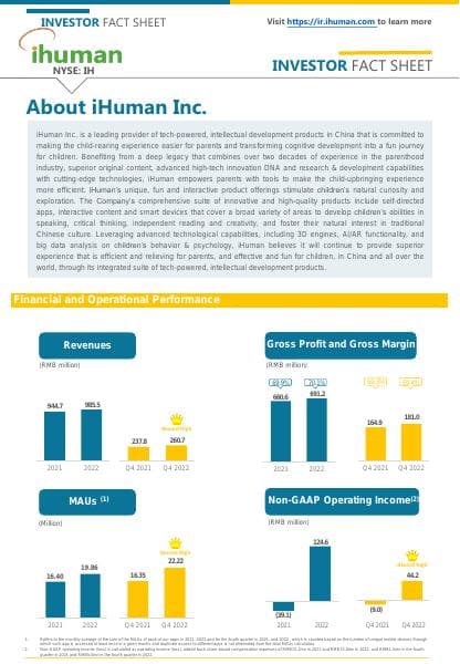 iHuman+Fact+Sheet+2022+Q4